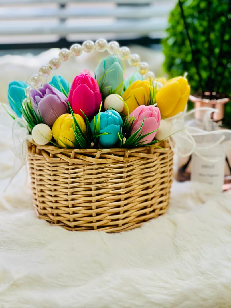 Champagne Rose Basket